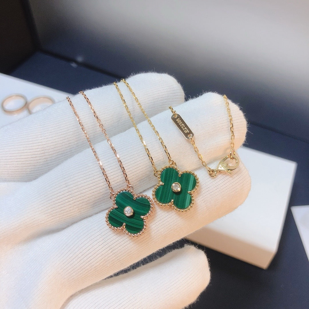 [Kaelin Vow]CLOVER 15MM DIAMOND TURQUOISE NECKLACE