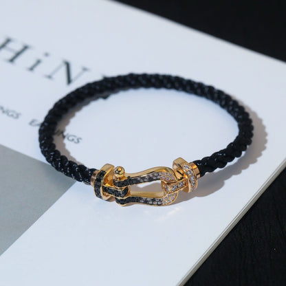 [Kaelin Vow]FORCE LARGE HORSESHOE BLACK WHITE DIAMOND BRACELET ROSE GOLD