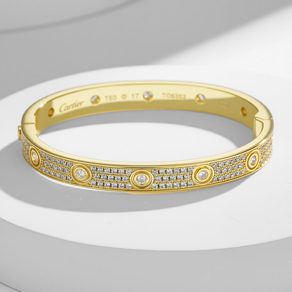 [Kaelin Vow] LIEBESARMBAND 6,1 MM DIAMANTBESETZT 10 GROSSE DIAMANTEN