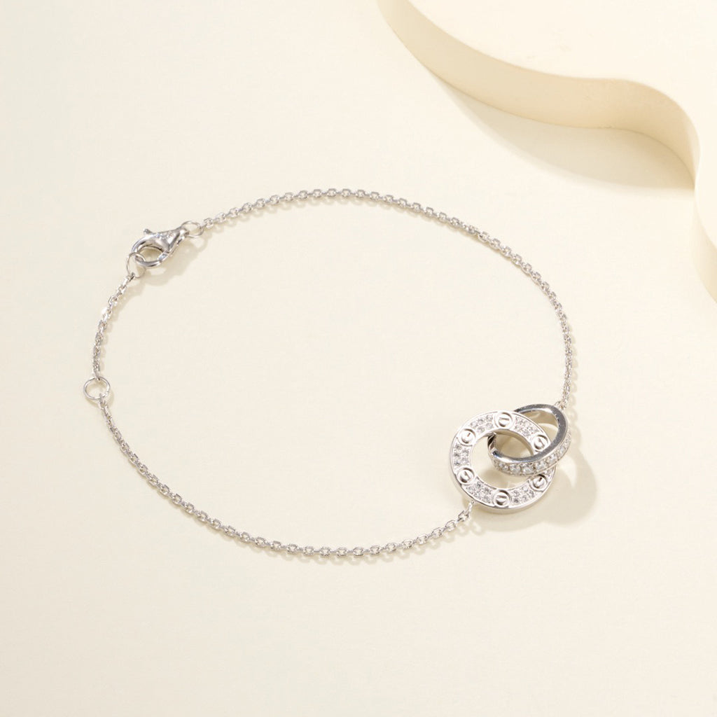 [Kaelin Vow] LIEBES-DOppelring-ARMBAND MIT DIAMANTBESATZ