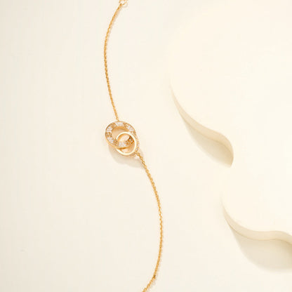 [Kaelin Vow] LIEBES-DOppelring-ARMBAND MIT DIAMANTBESATZ