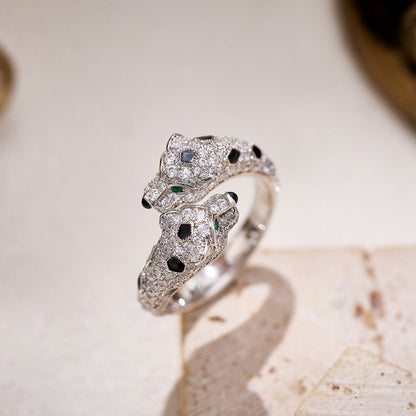 [Kaelin Vow]PANTHERE DOUBLE HEADED FULL DIAMOND  RING