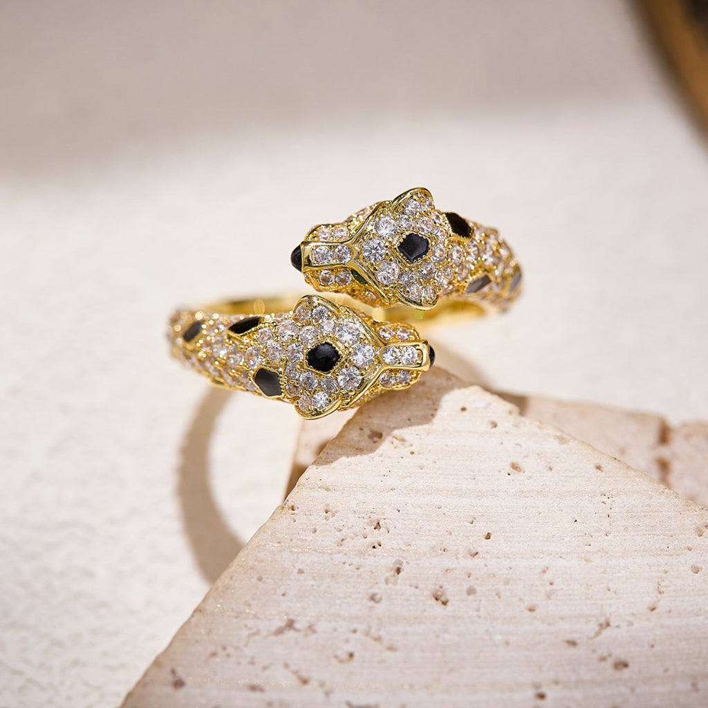 [Kaelin Vow]PANTHERE DOUBLE HEADED FULL DIAMOND  RING