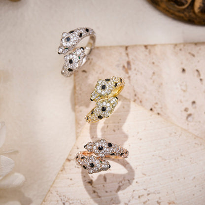 [Kaelin Vow]PANTHERE DOUBLE HEADED FULL DIAMOND  RING
