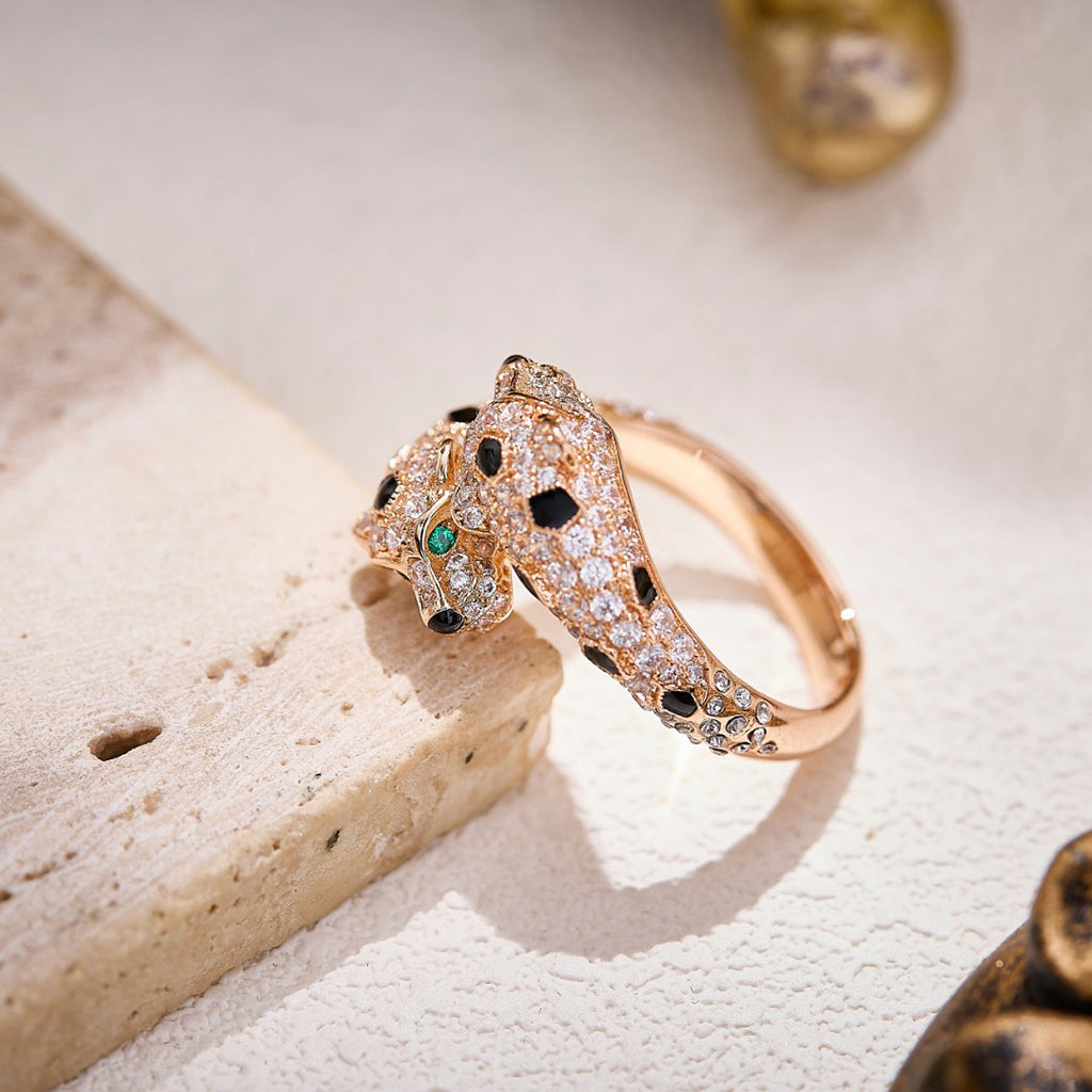 [Kaelin Vow]PANTHERE DOUBLE HEADED FULL DIAMOND  RING