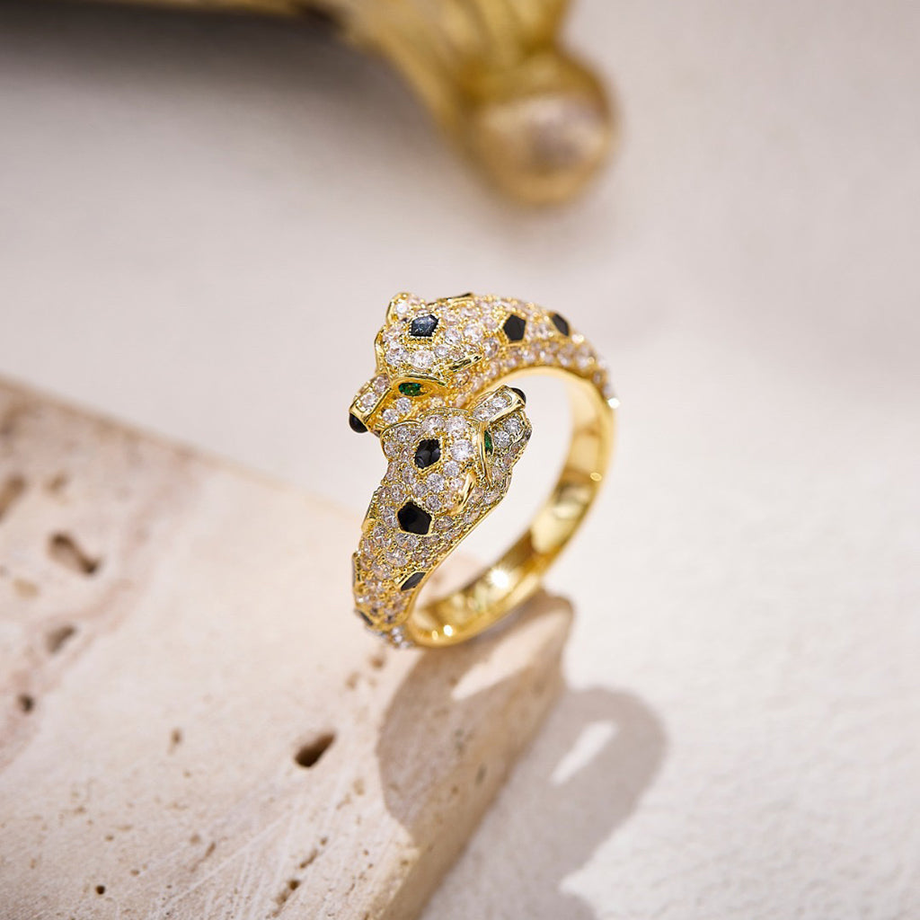 [Kaelin Vow]PANTHERE DOUBLE HEADED FULL DIAMOND  RING