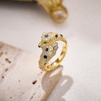 [Kaelin Vow]PANTHERE DOUBLE HEADED FULL DIAMOND  RING