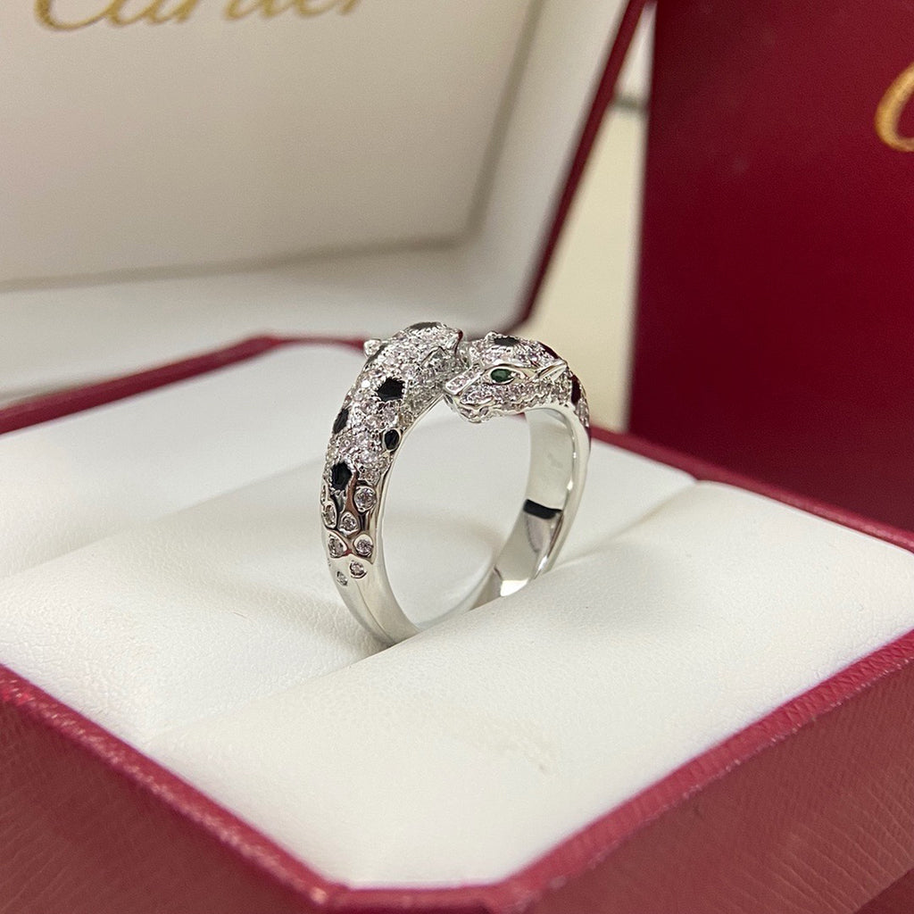 [Kaelin Vow]PANTHERE DOUBLE HEADED FULL DIAMOND  RING