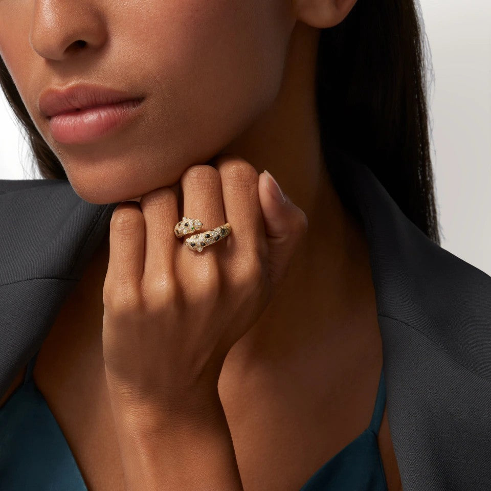 [Kaelin Vow]PANTHERE DOUBLE HEADED FULL DIAMOND  RING