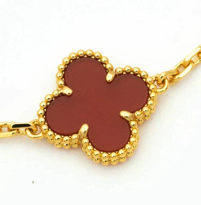 [Kaelin Vow] CLOVER 5 MOTIF RED CORNELIAN BRACELET COLLECTION