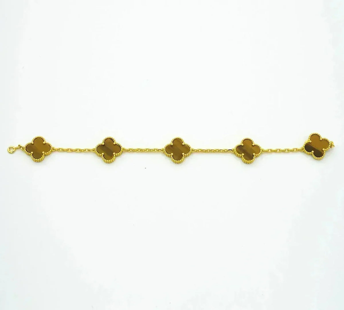 [Kaelin Vow] CLOVER 5 MOTIFS TIGER EYE BRACELET COLLECTION