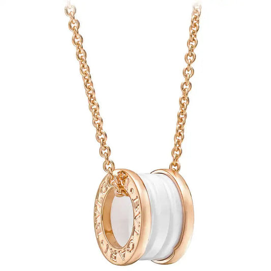 [Kaelin Vow]ZERO 1 WHITE CERAMIC PINK GOLD DIAMOND NECKLACE