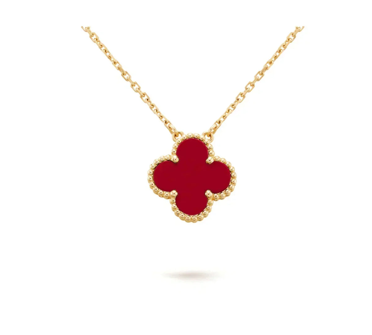 [Kaelin Vow]CLOVER 15MM CARNELIAN SINGLE FLOWER NECKLACE