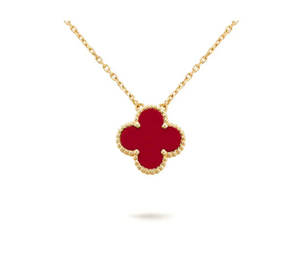 [Kaelin Vow]CLOVER 15MM CARNELIAN SINGLE FLOWER NECKLACE