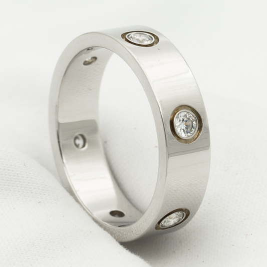 [Kaelin Vow]LOVE RING 5.5MM 6 DIAMONDS SILVER
