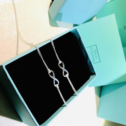 [Kaelin Vow]SILVER INFINITY DOUBLE CHAIN NECKLACE