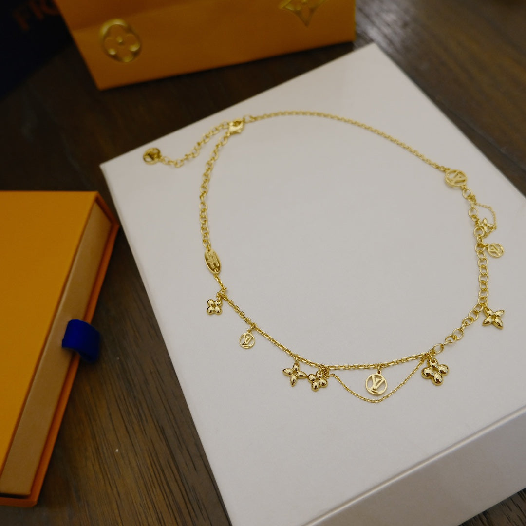 [Kaelin Vow]BLOOMING SUPPLE NECKLACE BRASS