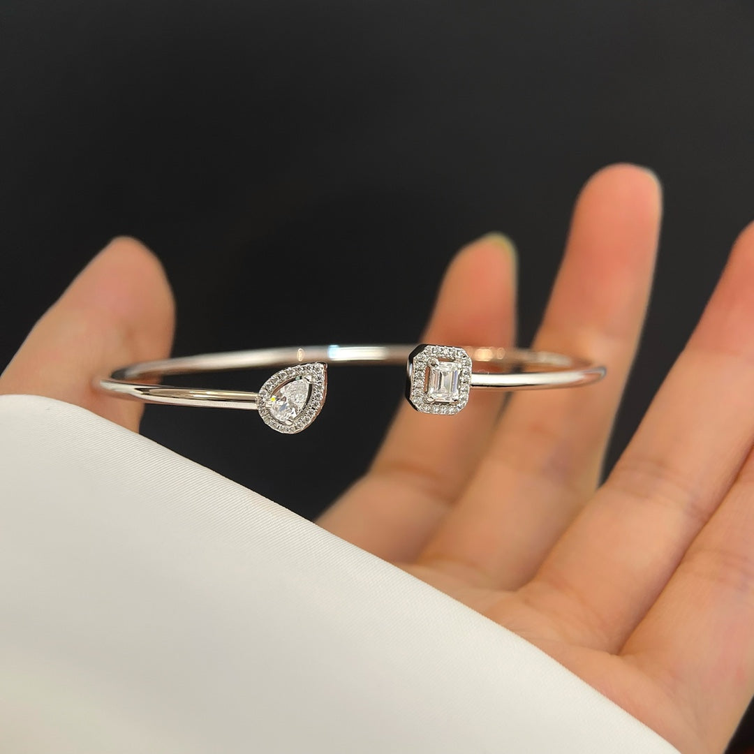 [Kaelin Vow]JONC FLEX MY TWIN TOI & MOI SILVER DIAMOND BRACELET