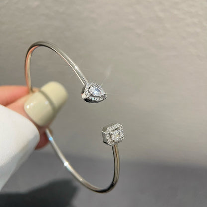 [Kaelin Vow]JONC FLEX MY TWIN TOI & MOI SILVER DIAMOND BRACELET