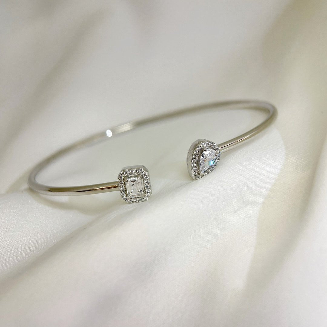 [Kaelin Vow]JONC FLEX MY TWIN TOI & MOI SILVER DIAMOND BRACELET