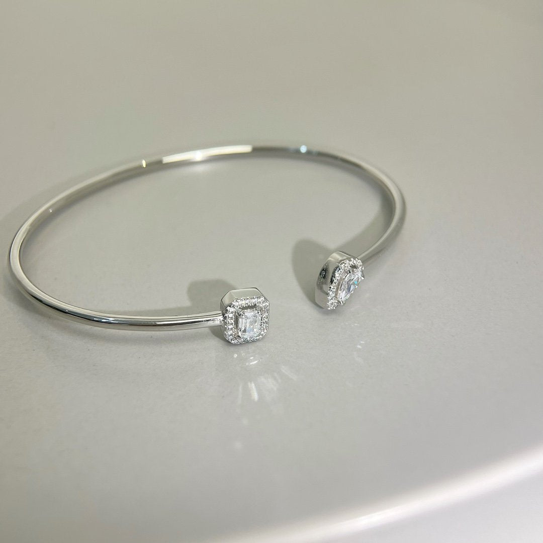 [Kaelin Vow]JONC FLEX MY TWIN TOI & MOI SILVER DIAMOND BRACELET