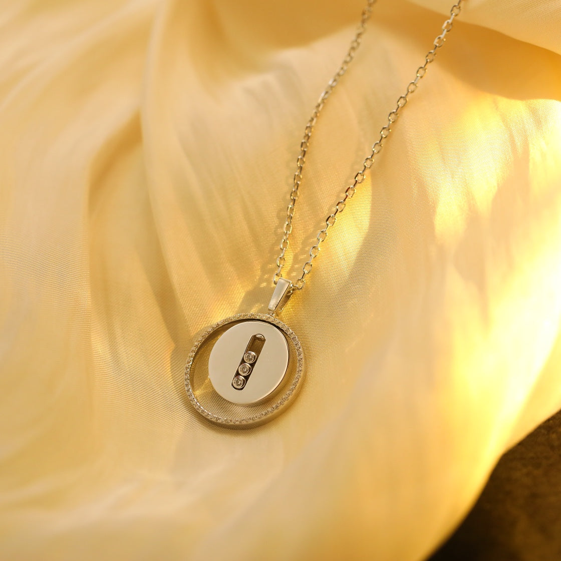 [Kaelin Vow]LUCKY MOVE MM SILVER DIAMOND NECKLACE