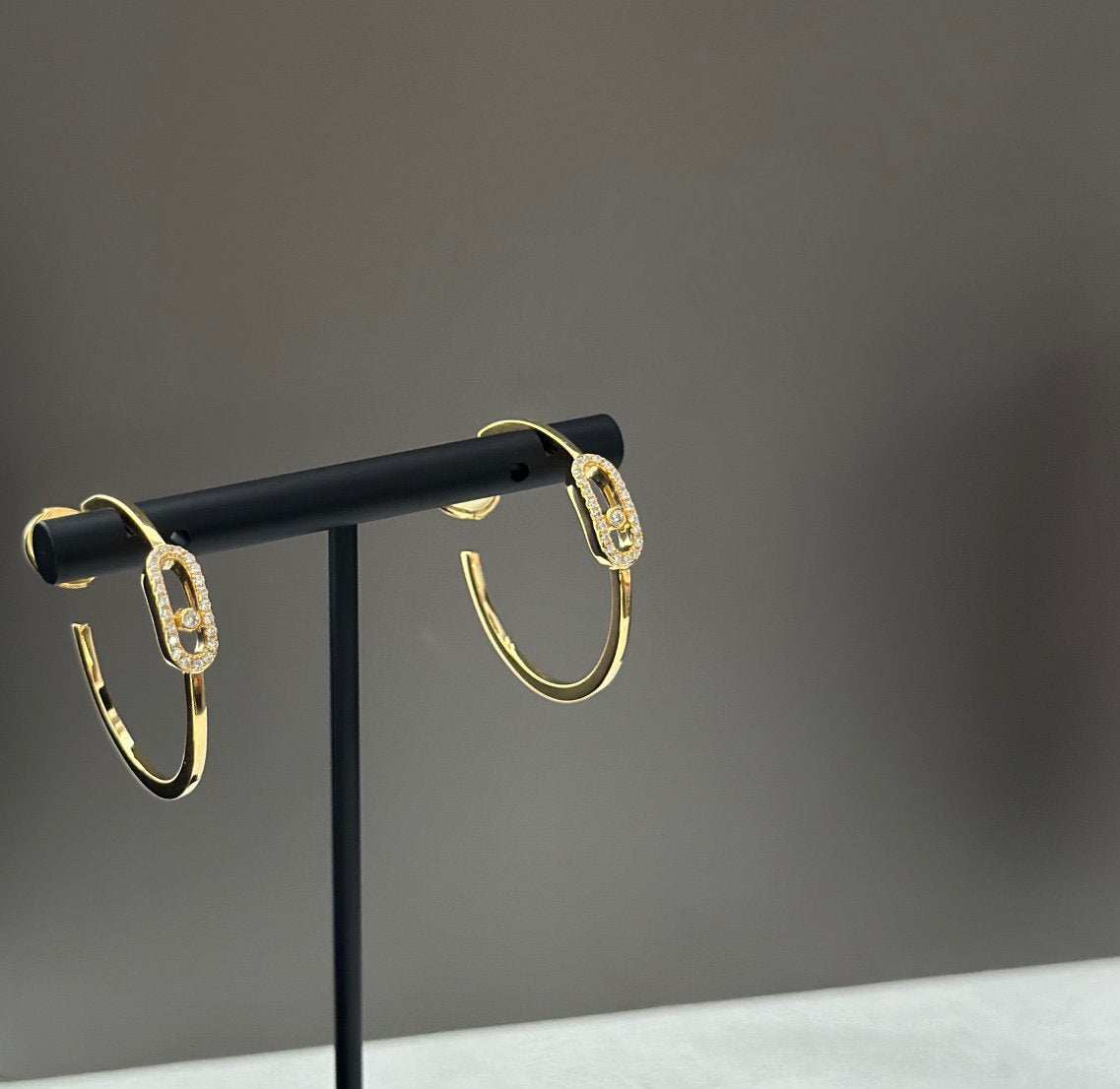 [Kaelin Vow]CREOLES MOVE UNO PM DIAMOND EARRINGS