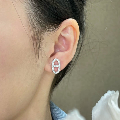 [Kaelin Vow]HM FULL DIAMOND PIG NOSE STUD EARRINGS
