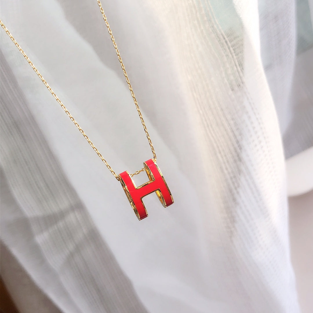 [Kaelin Vow]HM CLIC RED ENAMEL GOLD NECKLACE