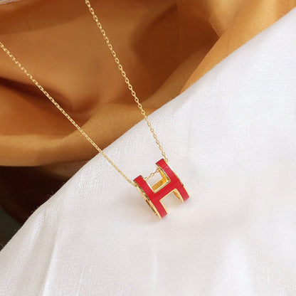 [Kaelin Vow]HM CLIC RED ENAMEL GOLD NECKLACE