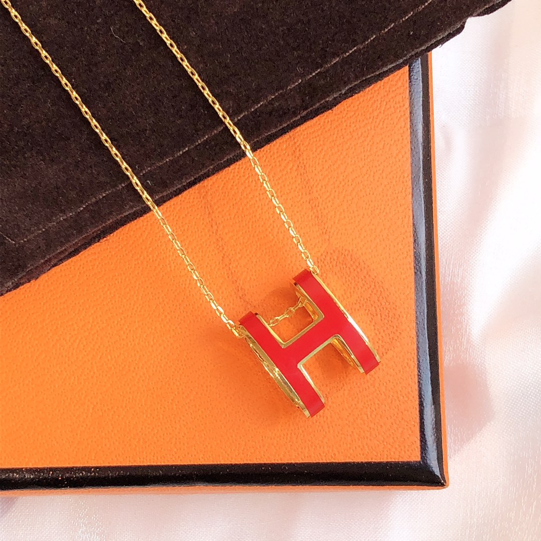 [Kaelin Vow]HM CLIC RED ENAMEL GOLD NECKLACE