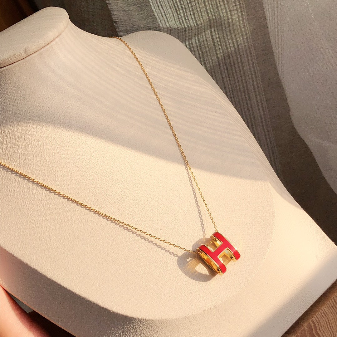 [Kaelin Vow]HM CLIC RED ENAMEL GOLD NECKLACE