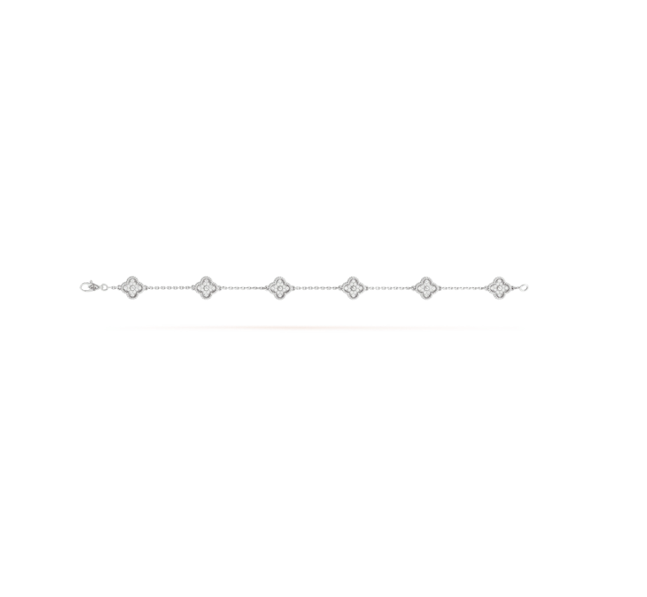 [Kaelin Vow]CLOVER 6 MOTIF SILVER DIAMOND BRACELET