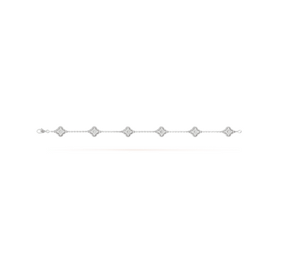 [Kaelin Vow]CLOVER 6 MOTIF SILVER DIAMOND BRACELET