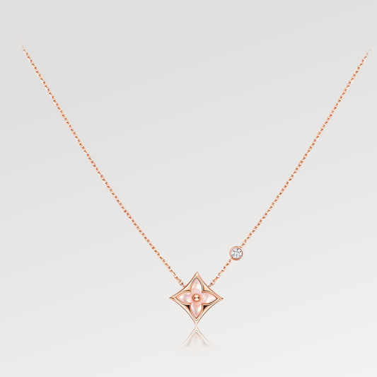 [Kaelin Vow]STAR PINK PERLMUTT 1 DIAMANT ROSÉGOLD HALSKETTE