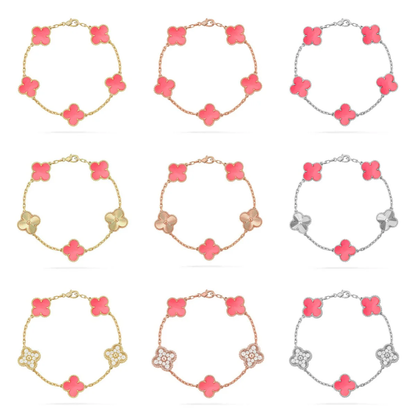 [Kaelin Vow] CLOVER 5 MOTIFS  PINK MOP BRACELET COLLECTION