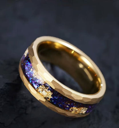 Herren-Wolframring, neun lila Li-Feuer modischer einzigartiger Ring für Herren