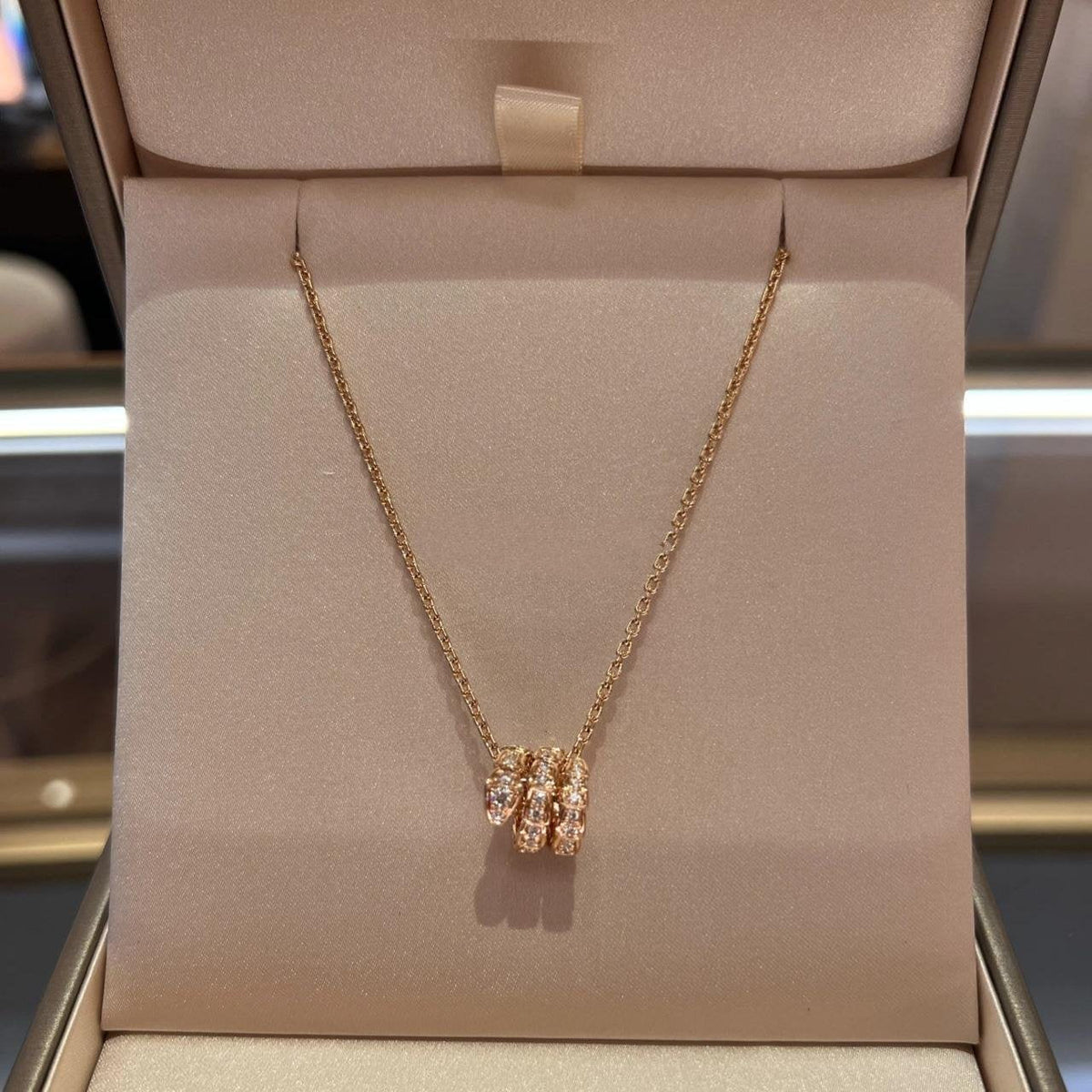 [Kaelin Vow]SERPENTI PINK GOLD NECKLACE DOUBLE RING DIAMOND