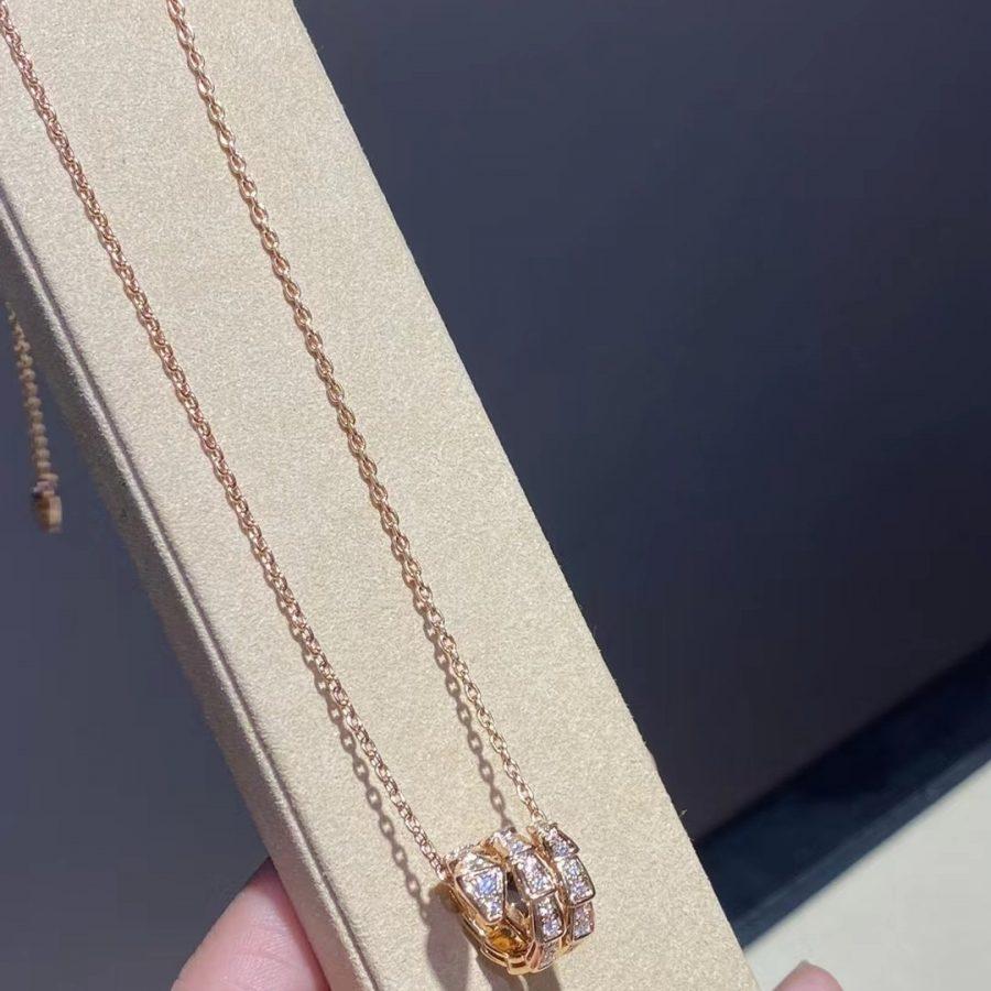 [Kaelin Vow]SERPENTI PINK GOLD NECKLACE DOUBLE RING DIAMOND