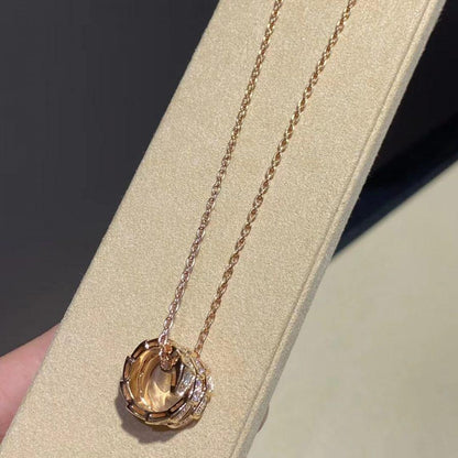 [Kaelin Vow]SERPENTI PINK GOLD NECKLACE DOUBLE RING DIAMOND