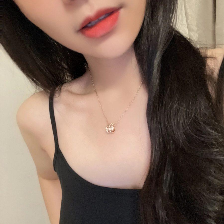 [Kaelin Vow]SERPENTI PINK GOLD NECKLACE DOUBLE RING DIAMOND