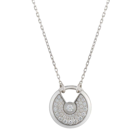 [Kaelin Vow]AMULETTE SILVER FULL DIAMOND NECKLACE
