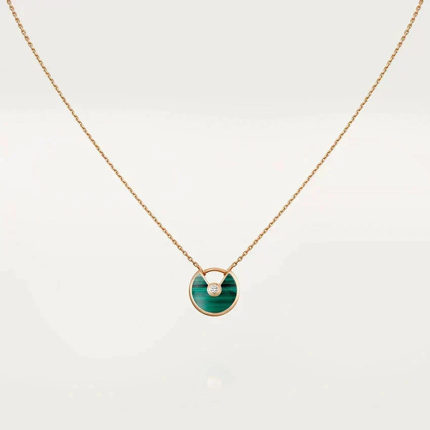 [Kaelin Vow]AMULETTE ROSE GOLD MALACHITE NECKLACE
