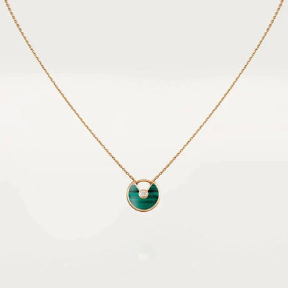[Kaelin Vow]AMULETTE ROSE GOLD MALACHITE NECKLACE