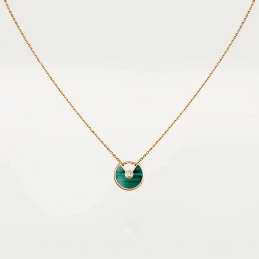 [Kaelin Vow]AMULETTE ROSE GOLD MALACHITE NECKLACE