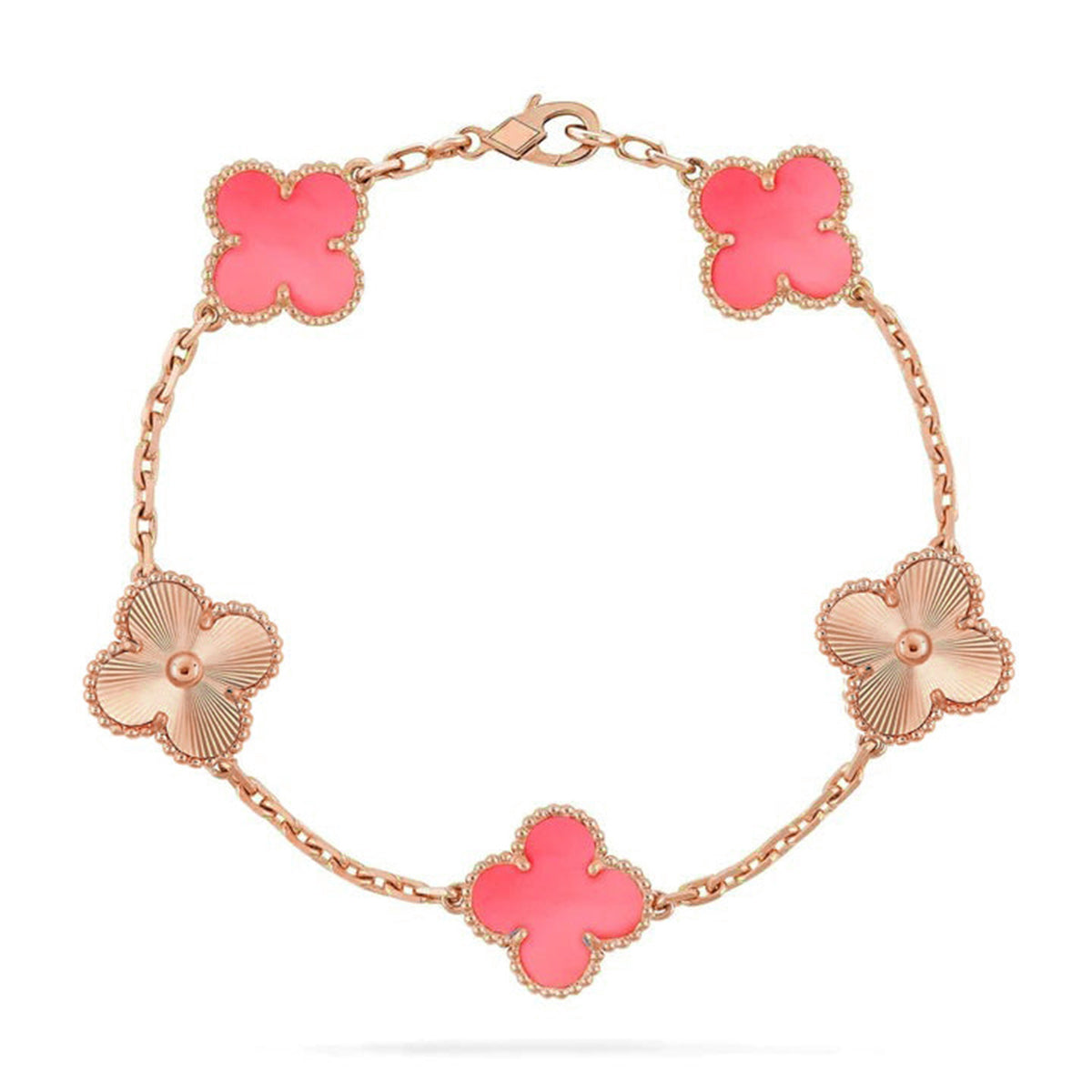[Kaelin Vow] CLOVER 5 MOTIFS  PINK MOP BRACELET COLLECTION