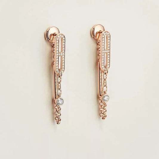 [Kaelin Vow]CHAINE CHAOS DIAMOND DROP EARRINGS