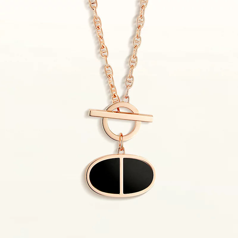 [Kaelin Vow]CHAINE VERSO BLACK CERAMIC NECKLACE