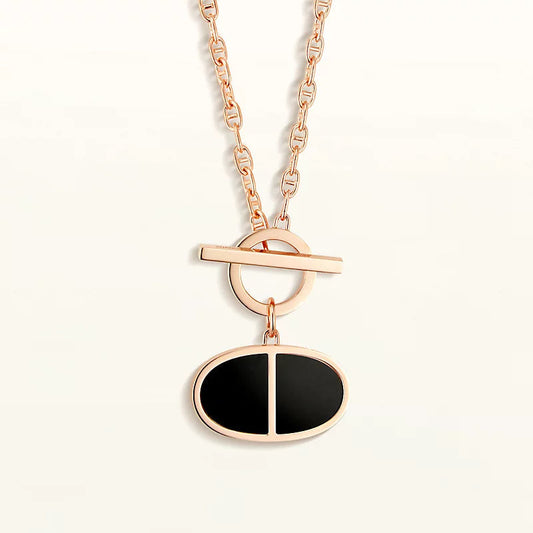 [Kaelin Vow]CHAINE VERSO BLACK CERAMIC NECKLACE