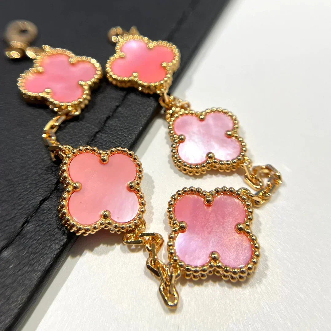 [Kaelin Vow] CLOVER 5 MOTIFS  PINK MOP BRACELET COLLECTION